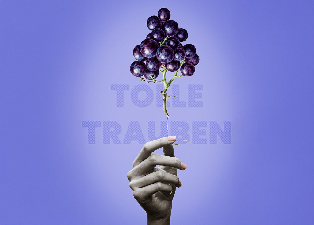 „Tolle Trauben“, digitale Collagen © ca:artix Fotoquelle: Unsplash und Resource Boy